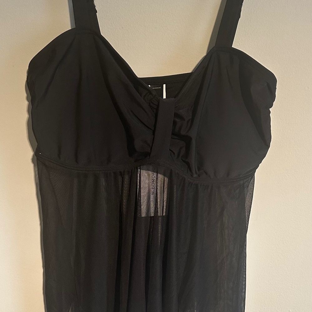 Bloom chic tankini top sheer center